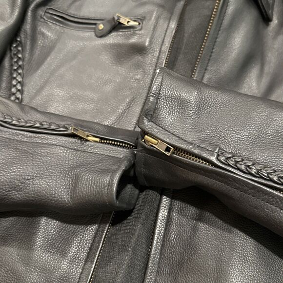 Milwaukee Leather Women’s M Black Motorcycle Jacket Zip-Out Liner Braided Sides - Picture 5 of 16